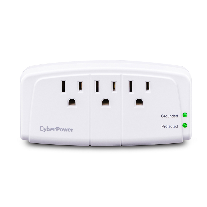 CyberPower CSB300W 3- Outlet Surge Wall Tap Essential Surge Protection