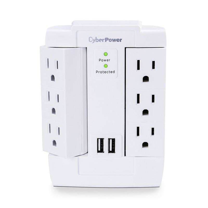 CyberPower CSP600WSURC2 6-Outlet (Swivel) Wall Tap Professional Surge Protection