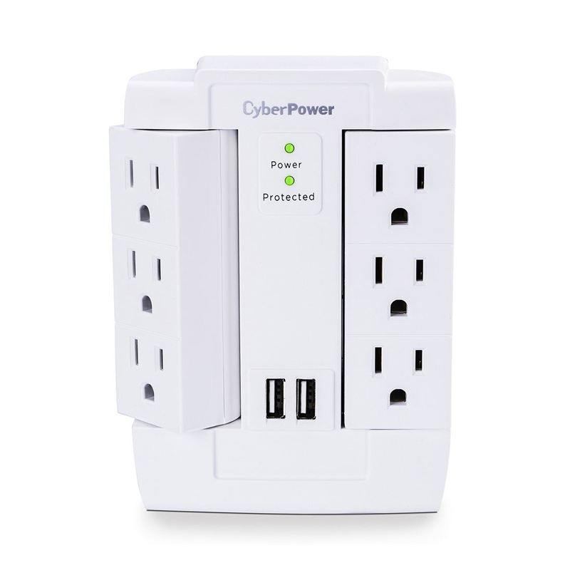 CyberPower CSP600WSURC2 6-Outlet (Swivel) Wall Tap Professional Surge Protection CyberPower CSP600WSURC2 6-Outlet (Swivel) Wall Tap Professional Surge Protection