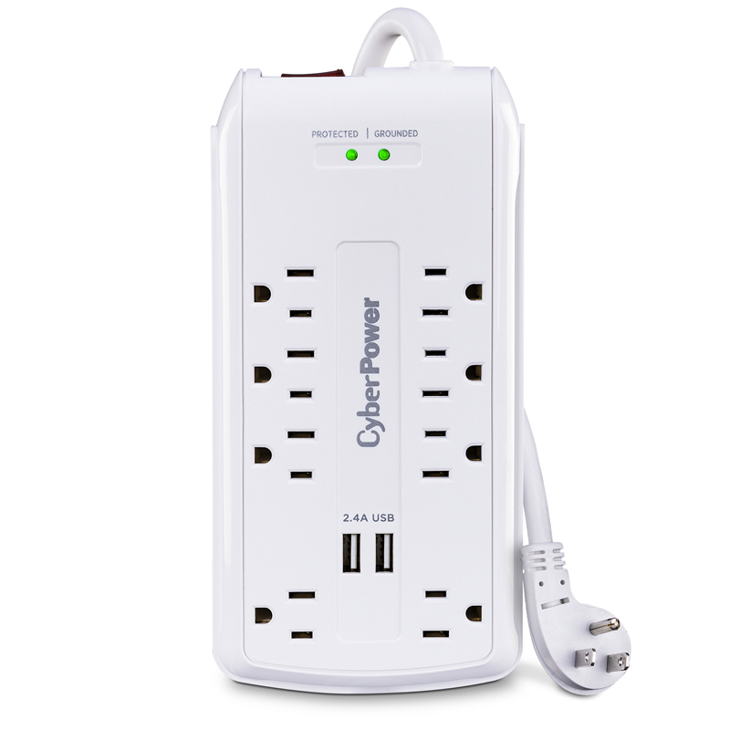 CyberPower CSP806U 8-Outlet Surge Protector Professional Surge Protection