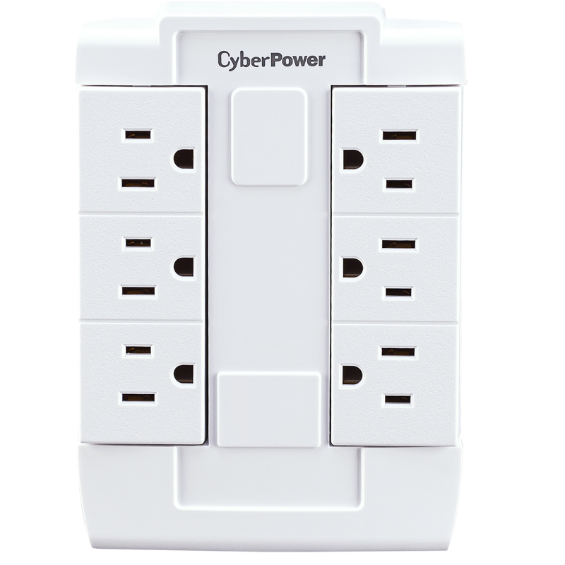 CyberPower GT600P 6 Outlet Swivel Grounded Wall Tap Adapters and Taps CyberPower GT600P 6 Outlet Swivel Grounded Wall Tap Adapters and Taps