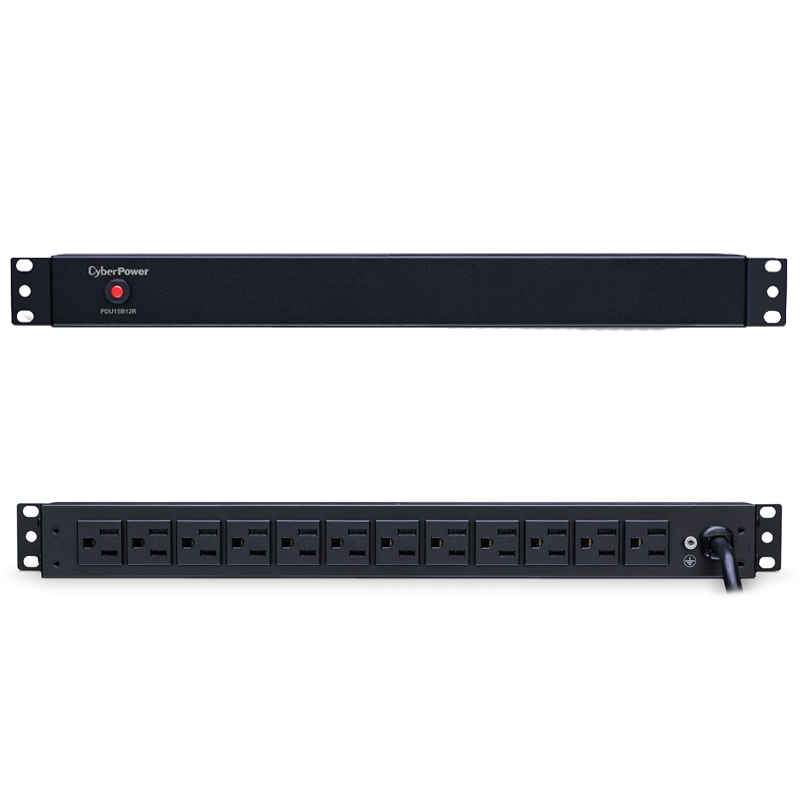CyberPower PDU15B12R 12-Outlets 1U Rackmount Basic Power Distribution Units CyberPower PDU15B12R 12-Outlets 1U Rackmount Basic Power Distribution Units