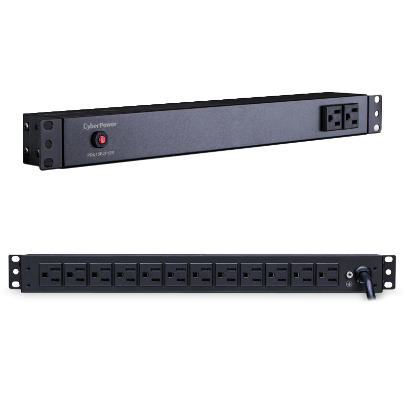 CyberPower PDU15B2F12R 14-Outlets 1U Rackmount Basic Power Distribution Units CyberPower PDU15B2F12R 14-Outlets 1U Rackmount Basic Power Distribution Units