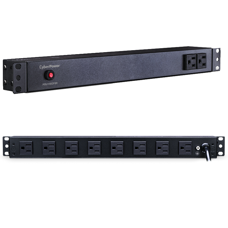 CyberPower PDU15B2F8R 10-Outlets 1U Rackmount Basic Power Distribution Units