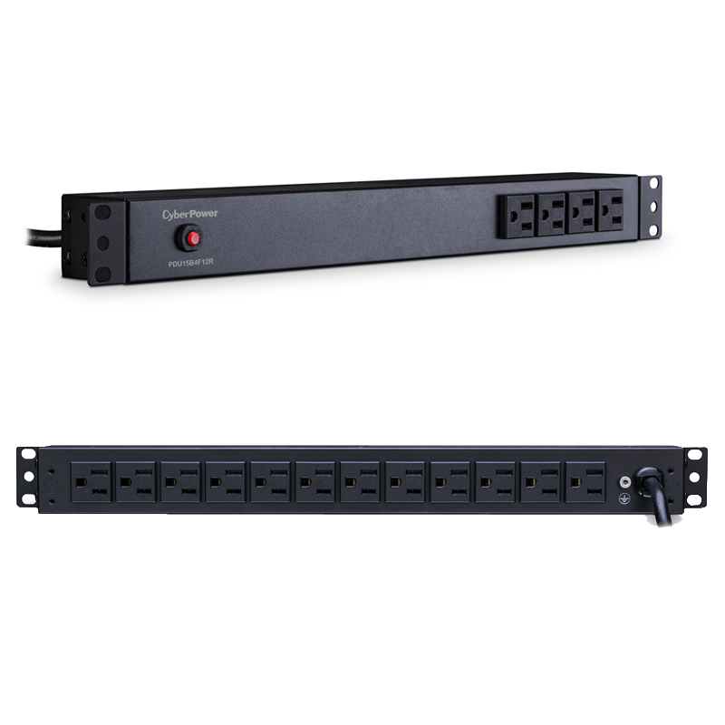 CyberPower PDU15B4F12R 16-Outlets 1U Rackmount Basic Power Distribution Units CyberPower PDU15B4F12R 16-Outlets 1U Rackmount Basic Power Distribution Units