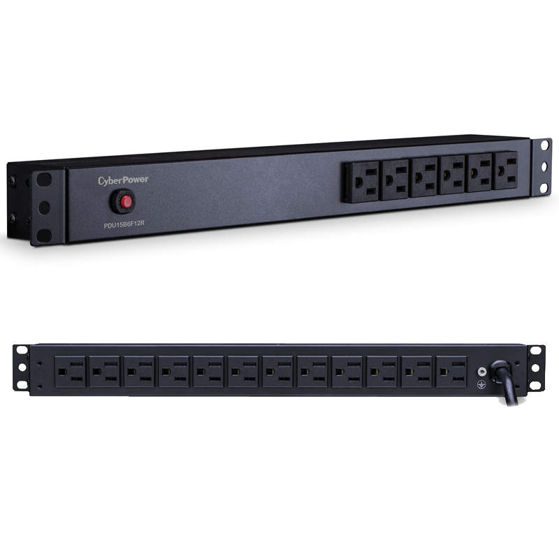 CyberPower PDU15B6F12R 18-Outlets 1U Rackmount Basic Power Distribution Units