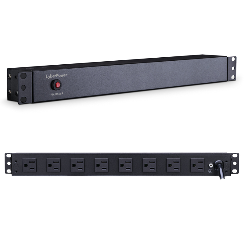 CyberPower PDU15B8R 8-Outlets 1U Rackmount Basic Power Distribution Units CyberPower PDU15B8R 8-Outlets 1U Rackmount Basic Power Distribution Units