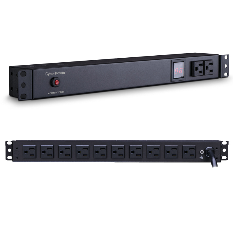 CyberPower PDU15M2F10R 12-Outlets 1U Rackmount Metered