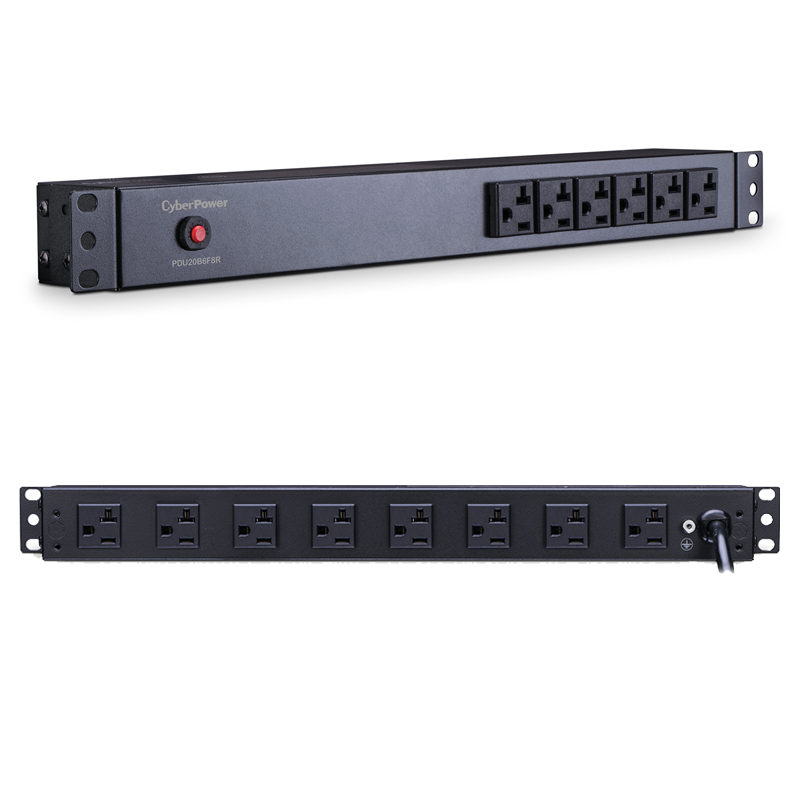 CyberPower PDU20B6F8R 14-Outlets 1U Rackmount Basic Power Distribution Units