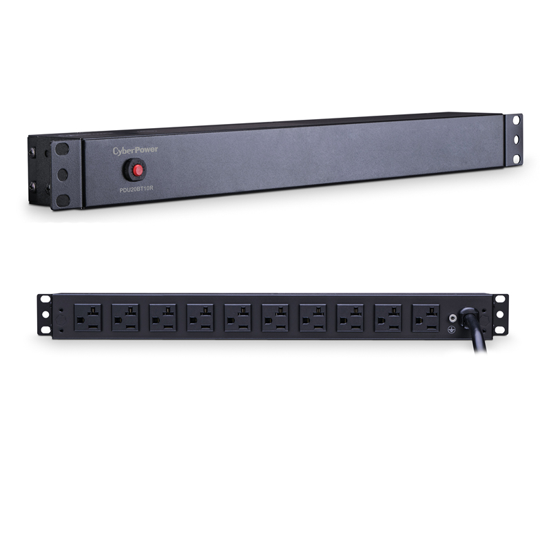 CyberPower PDU20BT10R 10-Outlets 1U Rackmount Basic Power Distribution Units