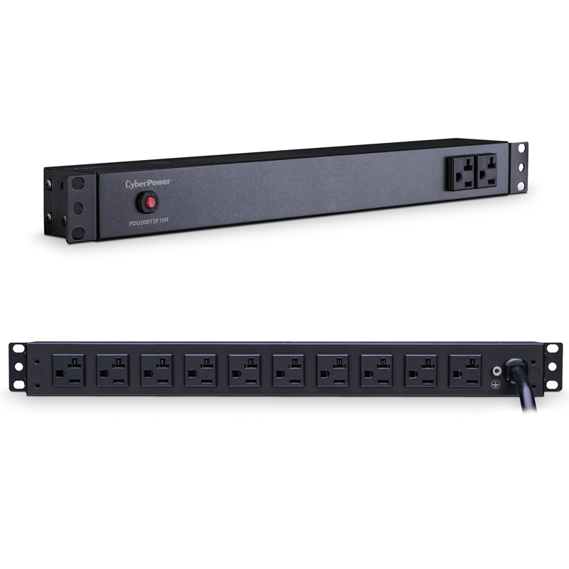 CyberPower PDU20BT2F10R 12-Outlets 1U Rackmount Basic Power Distribution Units CyberPower PDU20BT2F10R 12-Outlets 1U Rackmount Basic Power Distribution Units
