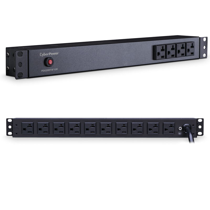 CyberPower PDU20BT4F10R 14-Outlets 1U Rackmount Basic Power Distribution Units