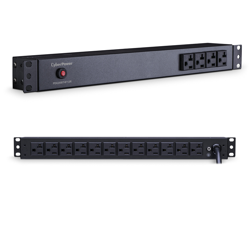 CyberPower PDU20BT4F12R 16-Outlets 1U Rackmount Basic Power Distribution Units
