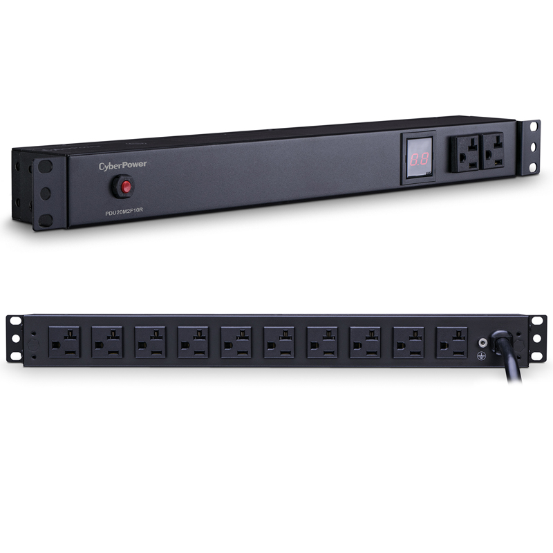 CyberPower PDU20M2F10R 12-Outlets 1U Rackmount Metered