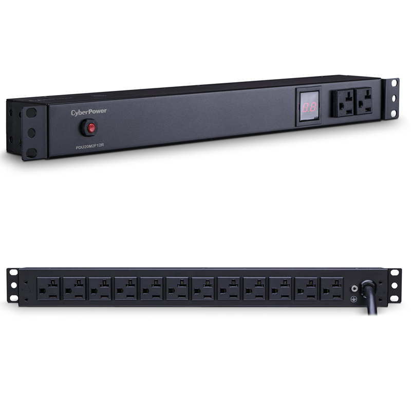 CyberPower PDU20M2F12R 14-Outlets 1U Rackmount Metered