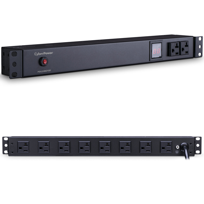 CyberPower PDU20M2F8R 10-Outlets 1U Rackmount Metered