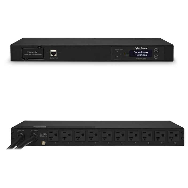 CyberPower PDU20MT10AT 10-Outlets 1U Rackmount Metered ATS