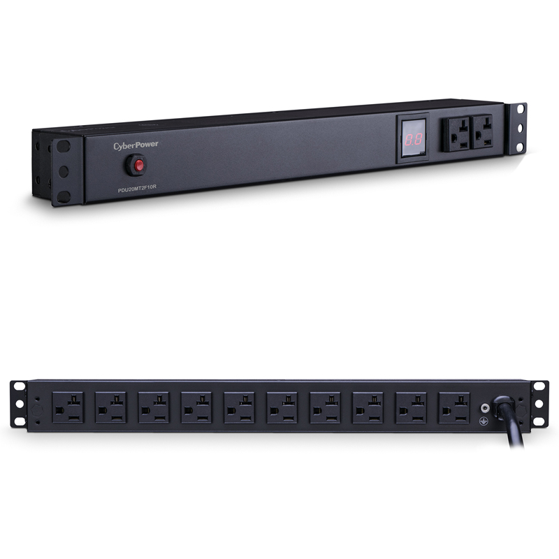 CyberPower PDU20MT2F10R 12-Outlets 1U Rackmount Metered