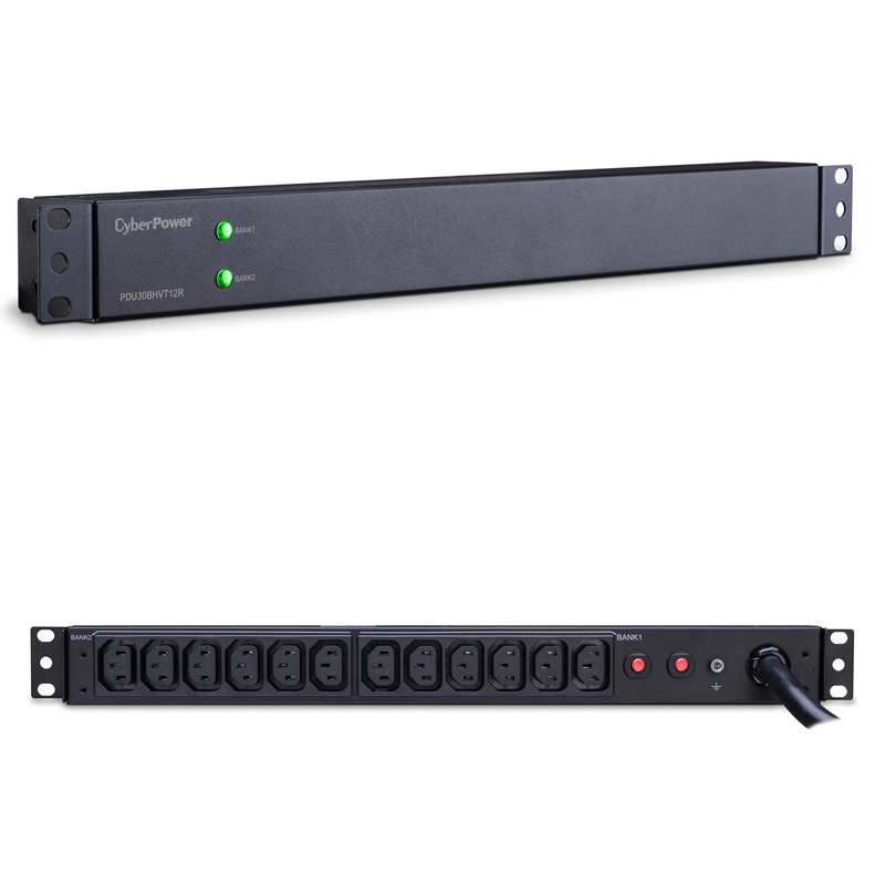 CyberPower PDU30BHVT12R 12-Outlets 1U Rackmount Basic Power Distribution Units