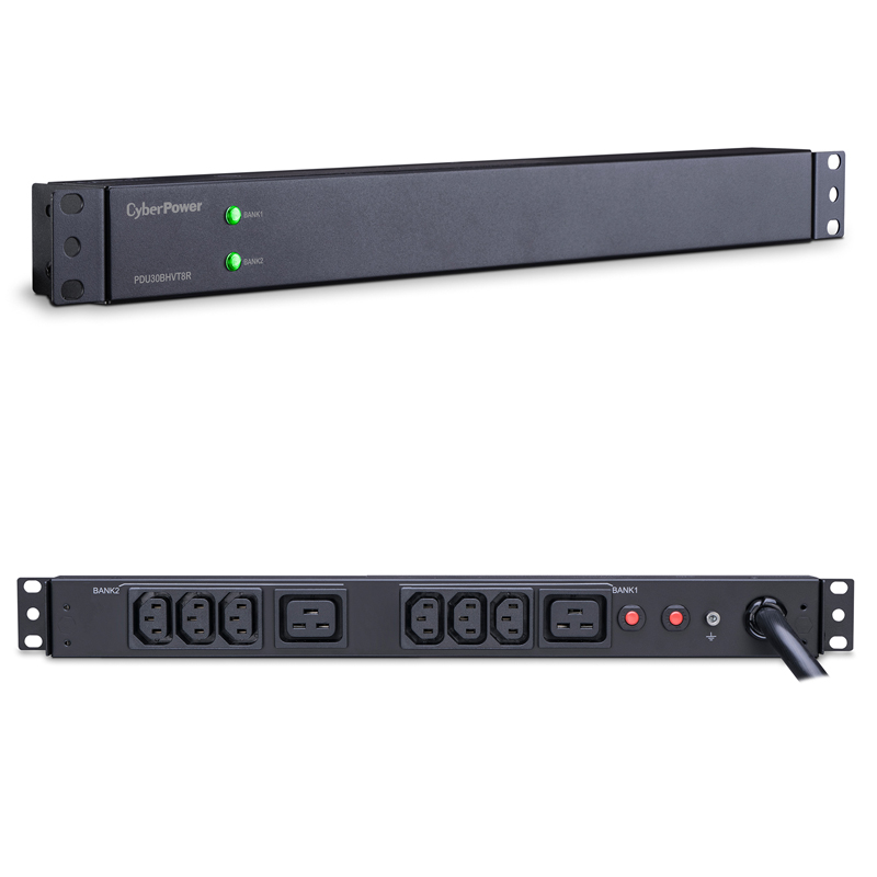 CyberPower PDU30BHVT8R 8-Outlets 1U Rackmount Basic Power Distribution Units