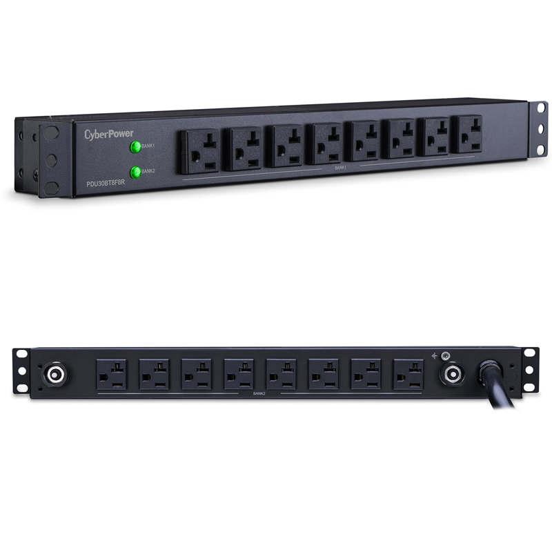 CyberPower PDU30BT8F8R 16-Outlets 1U Rackmount Basic Power Distribution Units