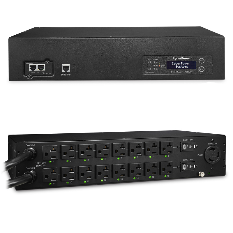 CyberPower PDU30SWT17ATNET 17-Outlets 2U Rackmount Swtched ATS