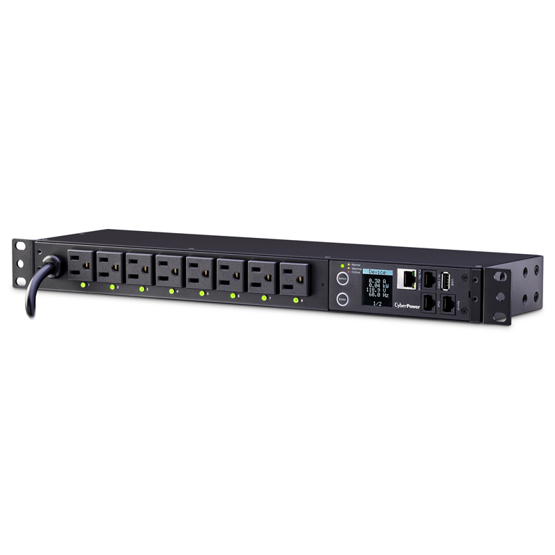 CyberPower PDU81001 8-Outlets 1U Rackmount Metered by-Outlet