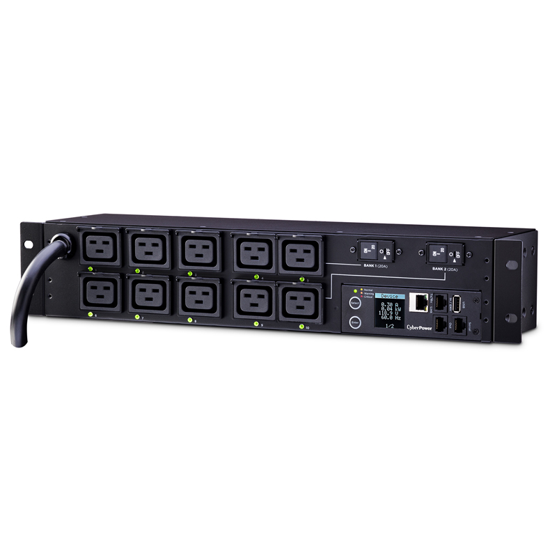 CyberPower PDU81009 10-Outlets 2U Rackmount Metered by-Outlet CyberPower PDU81009 10-Outlets 2U Rackmount Metered by-Outlet