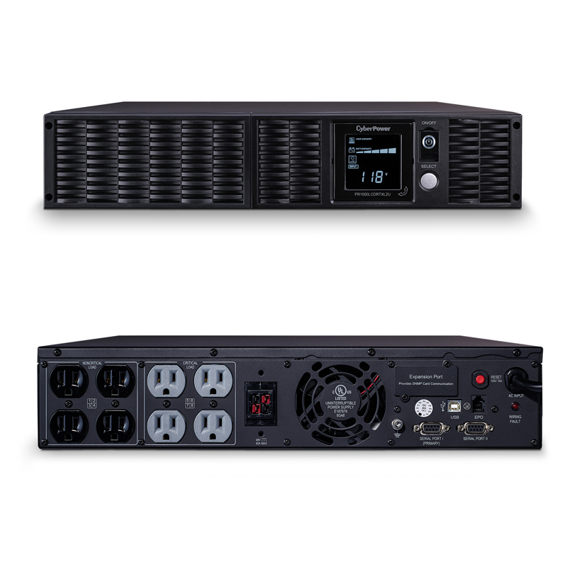 CyberPower PR1000LCDRTXL2UTAA 8 Outlets 2U Rack/Tower TAA-Compliant