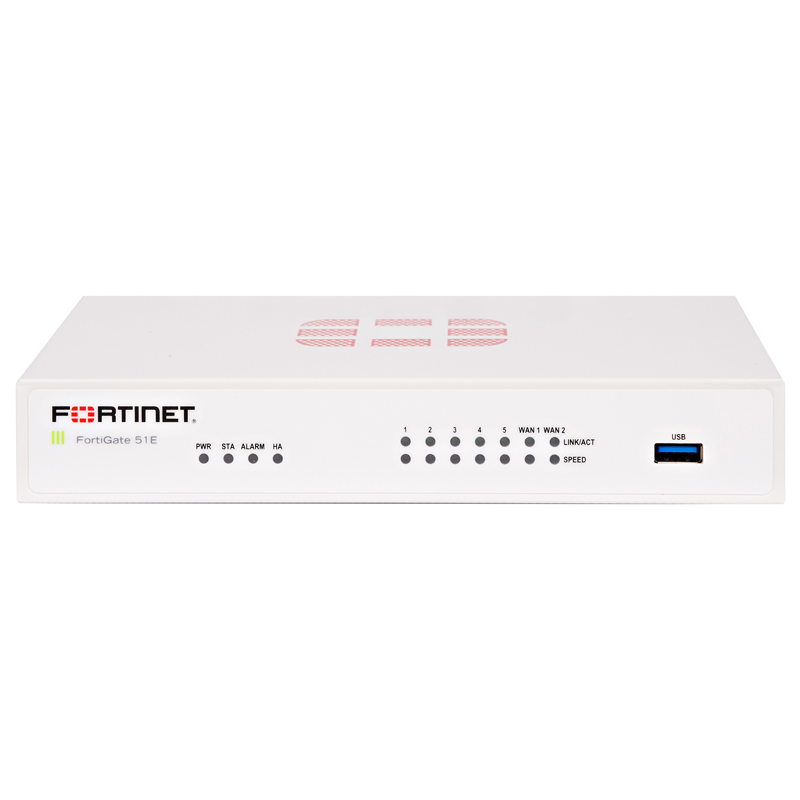FortiGate 51E Hardware With ASE FortiCare & FortiGuard 360 Protection (1 Year) Appliances FortiGate 51E Hardware With ASE FortiCare & FortiGuard 360 Protection (1 Year) Appliances