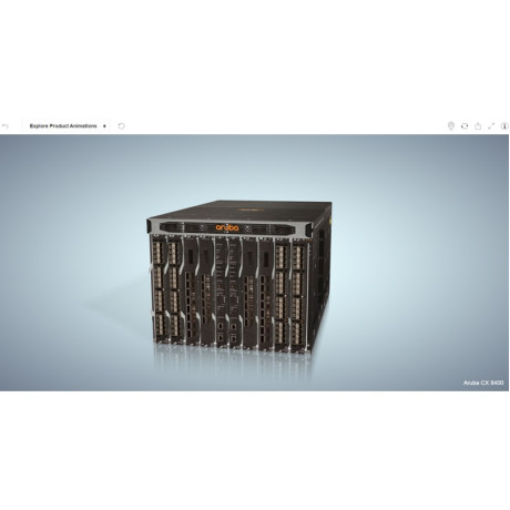 HPE Aruba Networking 8400 8-Slot Chassis with 3 Fan Trays, 18 Fans, Cable Manager, and X462 Bundle