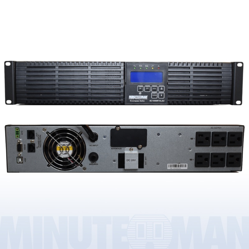 Minuteman EC1000RTXL2U UPS Online System 1kVA/900W 2U Rack/Tower Ext Runtime TAA-Compliant