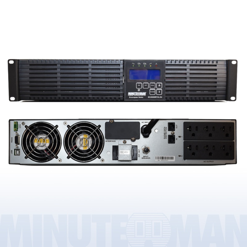 Minuteman EC2000RTXL2U UPS Online System 2kVA/1800W 2U Rack/Tower Ext Runtime TAA Compliant ENCOMPASS Series