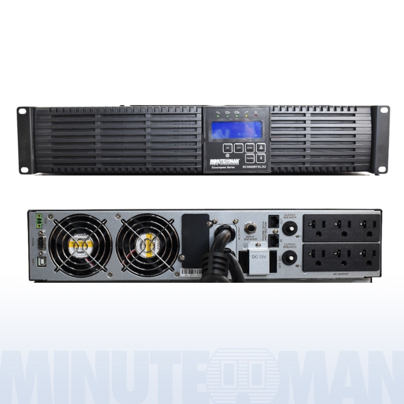Minuteman EC3000RTXL2U UPS Online System 3kVA/2700W 2U Rack/Tower Ext Runtime TAA Compliant ENCOMPASS Series