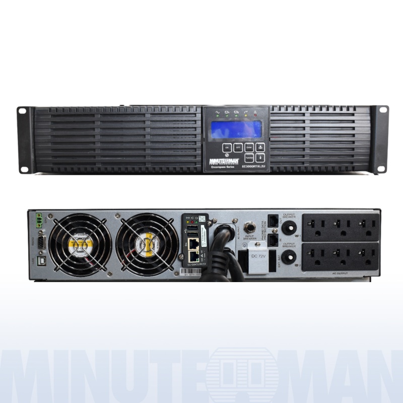 Minuteman EC3000RTXL2UNC UPS Online System 2700W 2U Rack/Tower Ext Run TAA Compliant w/ SNMP-NV6 card