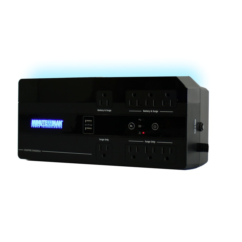 Minuteman EN600GU UPS600VA USB 4-Bat/4-Surge Outlets Standby UPS System