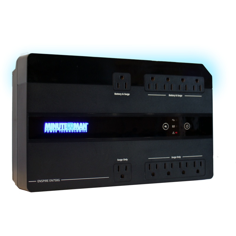 Minuteman EN750G UPS750VA USB 5-Bat/5-Surge Outlets Standby UPS System Standby UPS System