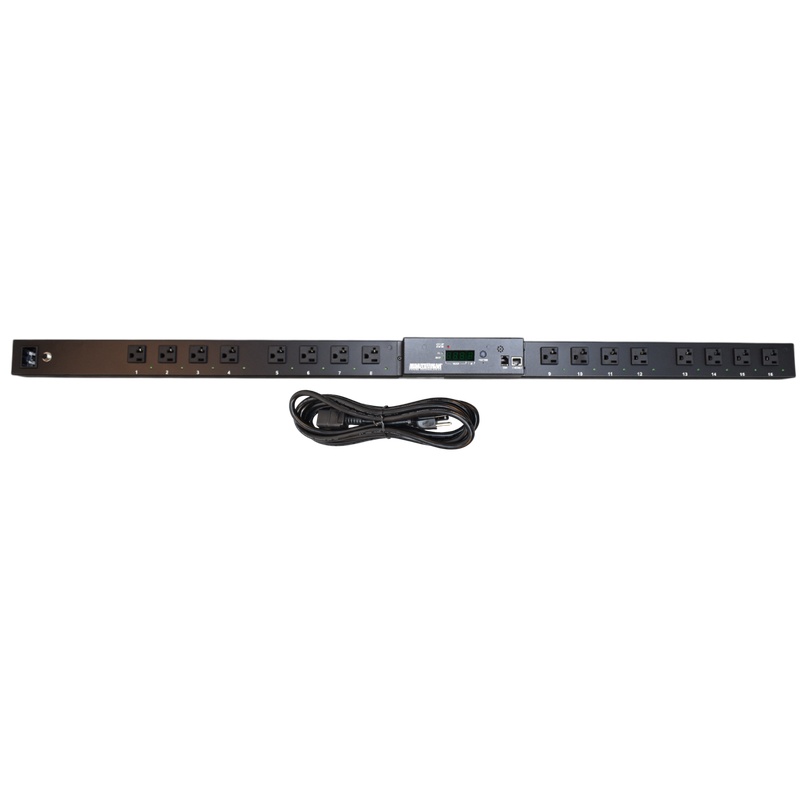 Minuteman RPM1516N1LCD-15P RPM Switched PDU 16-outlet 120V 15A IPv6 Remote Power Manager