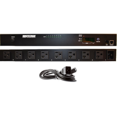 Minuteman RPM1516N1LCD-IEC RPM Switched PDU 16-outlet 120V 15A IPv6 Remote Power Manager