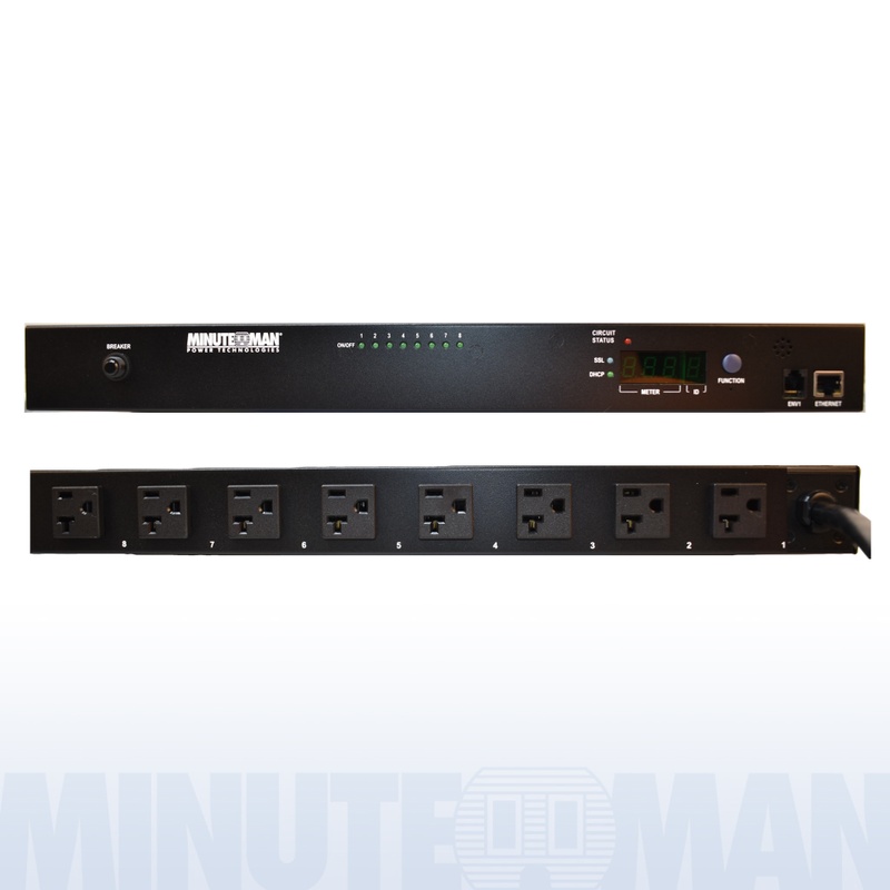 Minuteman RPM158N1LCD-HW RPM Switched PDU 8-outlet 120V 15A IPv6 Remote Power Manager