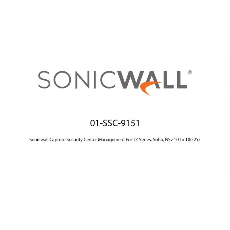 Sonicwall Capture Security Center Management For TZ Series, Soho, NSv 10 To 100 2Yr Sonicwall Capture Security Center Management and Reporting Sonicwall Capture Security Center Management For TZ Series, Soho, NSv 10 To 100 2Yr Sonicwall Capture Security Center Management and Reporting
