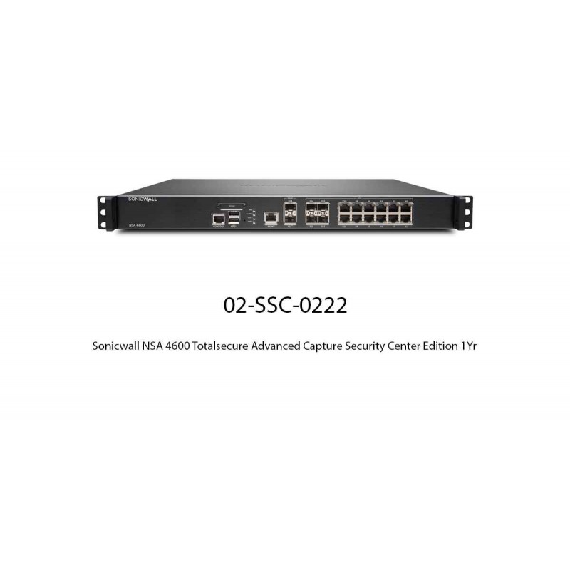 Sonicwall NSA 4600 Totalsecure Advanced Capture Security Center Edition 1Yr Appliances Sonicwall NSA 4600 Totalsecure Advanced Capture Security Center Edition 1Yr Appliances