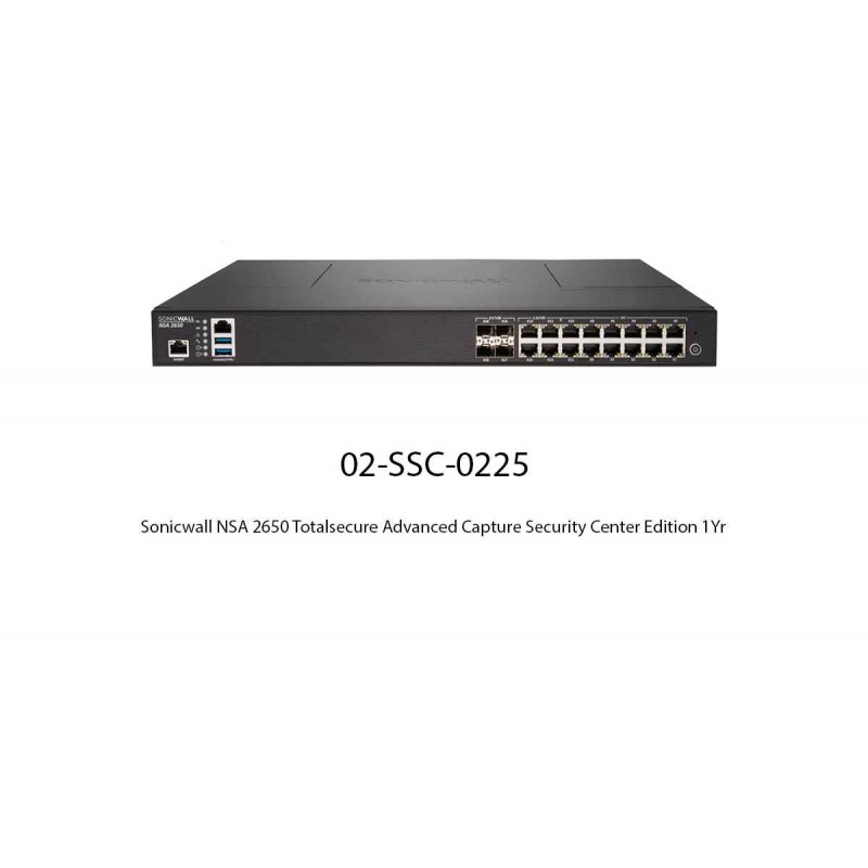 Sonicwall NSA 2650 Totalsecure Advanced Capture Security Center Edition 1Yr Appliances Sonicwall NSA 2650 Totalsecure Advanced Capture Security Center Edition 1Yr Appliances
