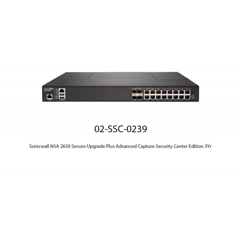 Sonicwall NSA 2650 Secure Upgrade Plus Advanced Capture Security Center Edition 3Yr Appliances Sonicwall NSA 2650 Secure Upgrade Plus Advanced Capture Security Center Edition 3Yr Appliances
