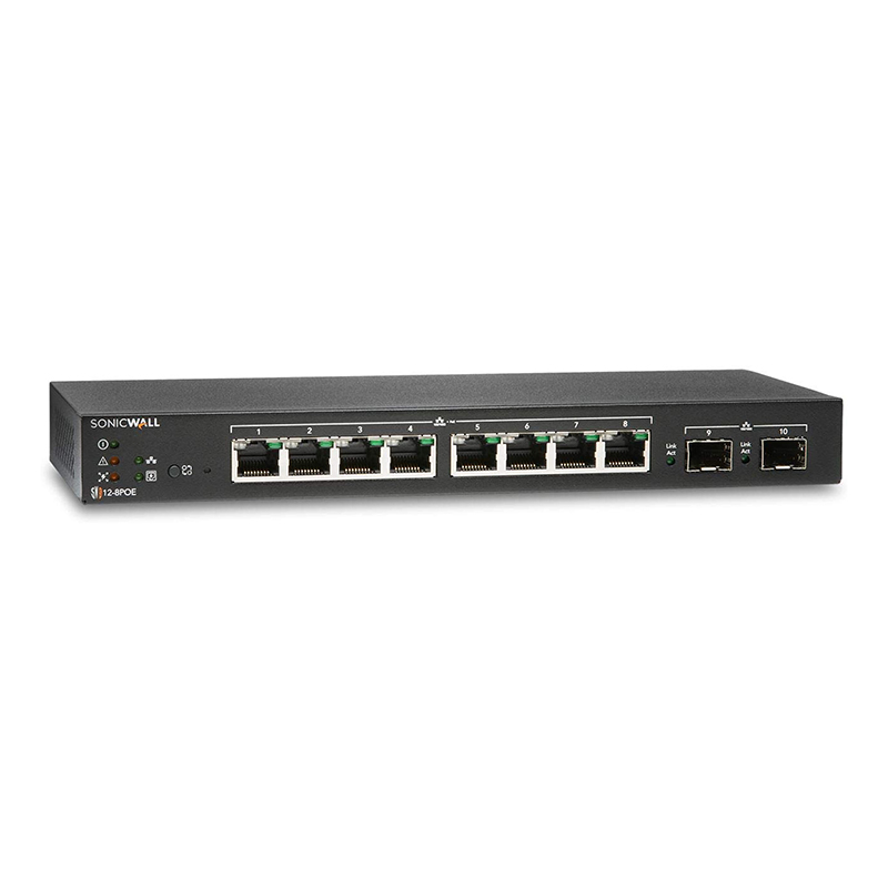 SonicWall Switch SWS12-8PoE with Wireless Network Management and Support (1 Year)