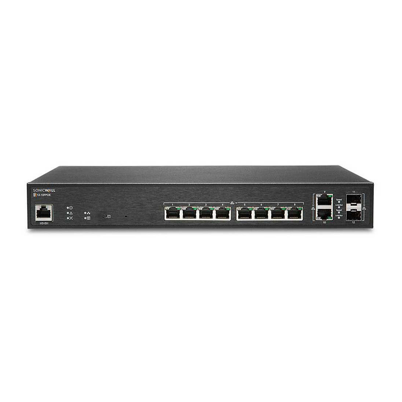 SonicWall Switch SWS12-10FPoE with Wireless Network Management and Support (3 Year)