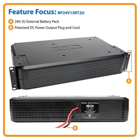 Tripp Lite BP24V15RT2U External 24V 2U External Rack/Tower Battery Pack for Select UPS Systems TAA UPS Battery Backup