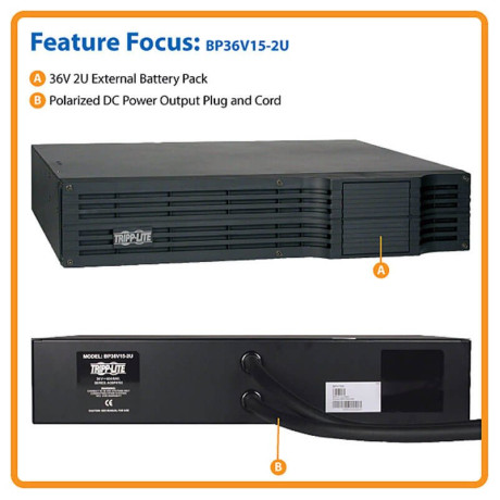 Tripp Lite BP36V15-2U External 36V 2U Rack/Tower Battery Pack for Select UPS Systems UPS Battery Backup