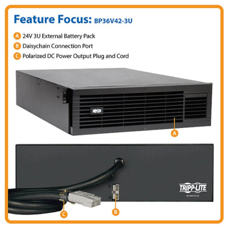 Tripp Lite BP36V42-3U External 36V 3U Rack/Tower Battery Pack for Select UPS Systems UPS Battery Backup