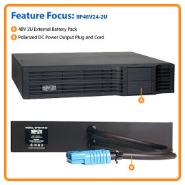 Tripp Lite BP48V24-2U External 48V 2U Rack-mount Battery Pack Enclosure + DC Cabling for select UPS Systems